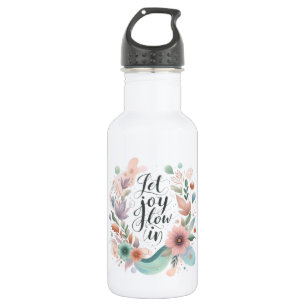 Bouteille D'eau citation colorée apaisante sur la joie et le bien-