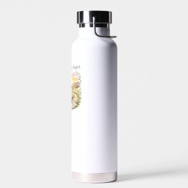 Bouteille D'eau Citation de voyage d'aventure Pack Light Wander Br (Gauche)