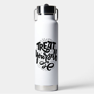 Bouteille D'eau Citation typographique noire Motivation