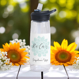 Bouteille D'eau Citation Yoga Relaxation Verte Blanc