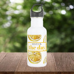 Bouteille D'eau Citrons Jaunes Modernes Motif & Squeeze La Journée<br><div class="desc">Citrons Jaunes Modernes Motif & Squeeze La Journée</div>