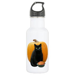 Bouteille D'eau Citrouille de chat noir