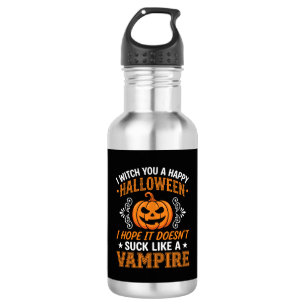 Bouteille D'eau Citrouille de vampire drôle d'Halloween