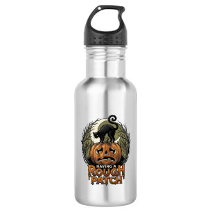 Bouteille D'eau Citrouille d'Halloween Chat Tache Brute Gravure Vi