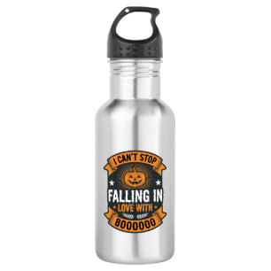 Bouteille D'eau Citrouille d'Halloween tombant amoureuse Vintage T