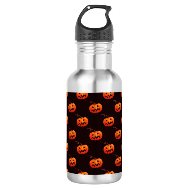 Bouteille D'eau Citrouilles d'Halloween, Citrouilles Orange Trick  (Devant)