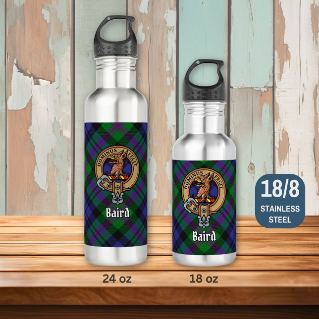 Bouteille D'eau Clan Baird Crest sur Tartan (Créateur téléchargé)