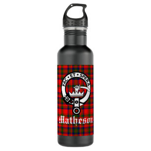Bouteille D'eau Clan Matheson Crest Badge et Tartan