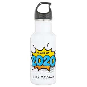 Bouteille D'eau CLASSE DE 2020 bande dessinée style typographie go