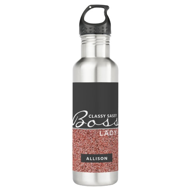 Bouteille D'eau Classy Sassy Boss Lady Drôle Citation Personnalisé (Devant)