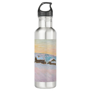 Bouteille D'eau Claude Monet - Norvège Paysage, Maisons Bleues