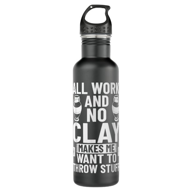 Bouteille D'eau Clayware Clay Ceramicist Sculpture Céramiques Pott (Devant)