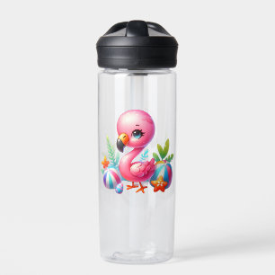 Bouteille D'eau Clipart de dessin Flamant rose aquarelle