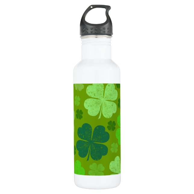 Bouteille D'eau Clovers verts, Lucky Clovers, Saint Patrick's Day (Devant)