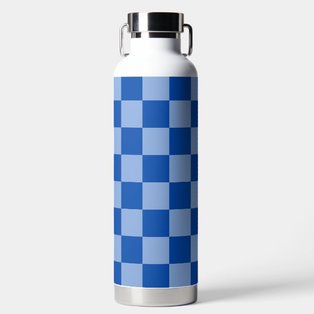 Bouteille D'eau Cobalt Blue Checkerboard (Avant)