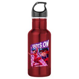 Bouteille D'eau Coccinelle Spots Sur Graphique Violet