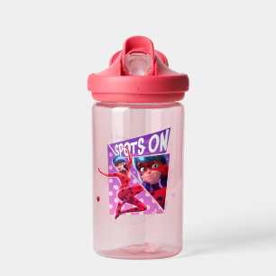 Bouteille D'eau Coccinelle Spots Sur Graphique Violet