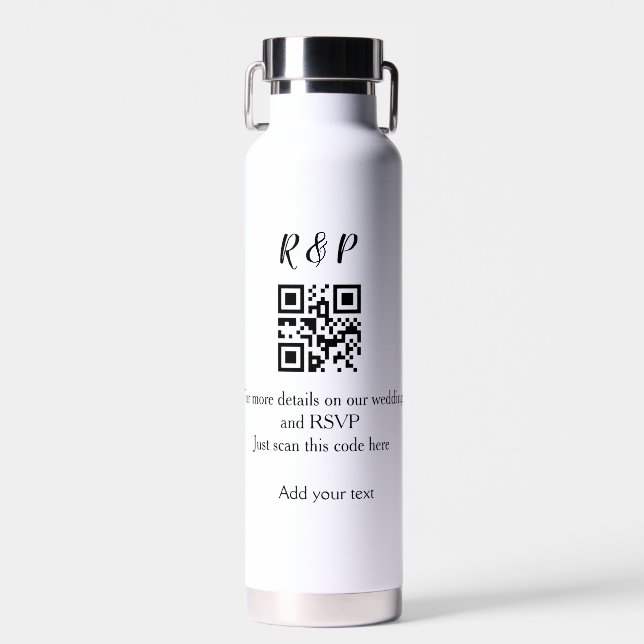 Bouteille D'eau Code QR de réponse pour site web de mariage avec n (Avant)