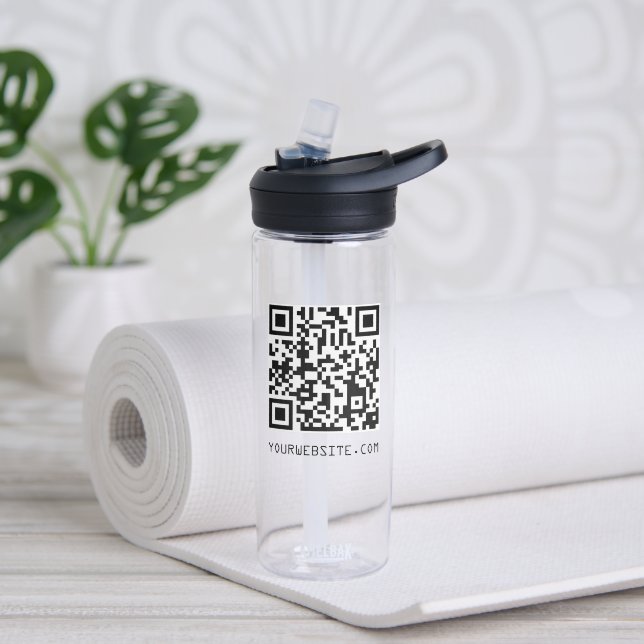 Bouteille D'eau Code QR personnalisable Votre lien de page Web (Yoga)