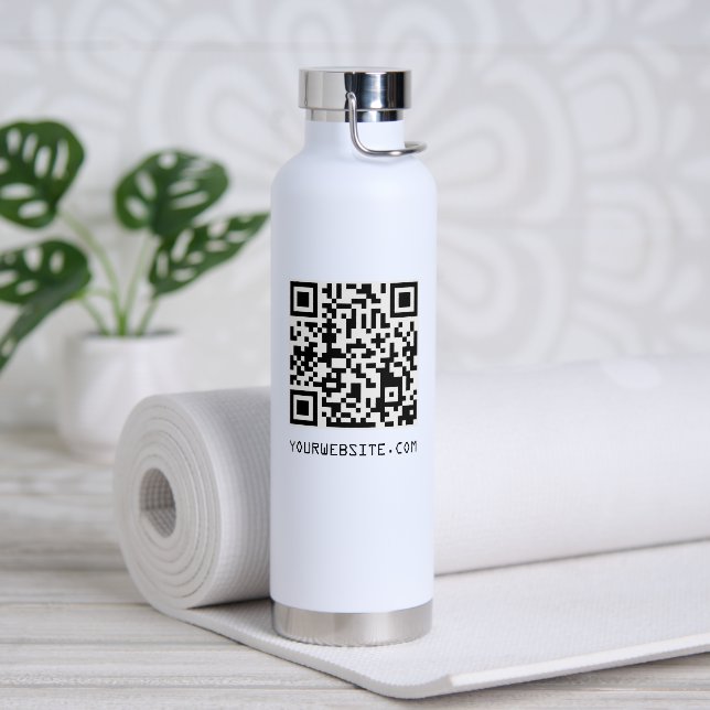 Bouteille D'eau Code QR personnalisable Votre lien de page Web (Yoga)