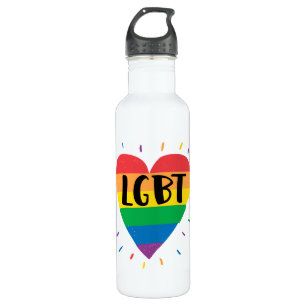 Bouteille D'eau Coeur arc-en-ciel LGBT