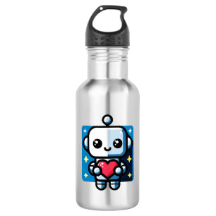 Bouteille D'eau Coeur de tenue de robot mignon - Amour adorable et