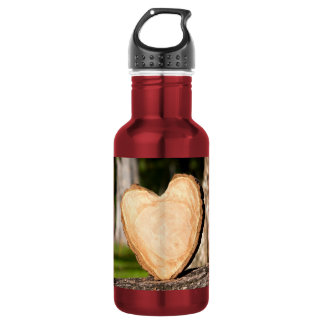 Bouteille D'eau coeur en bois