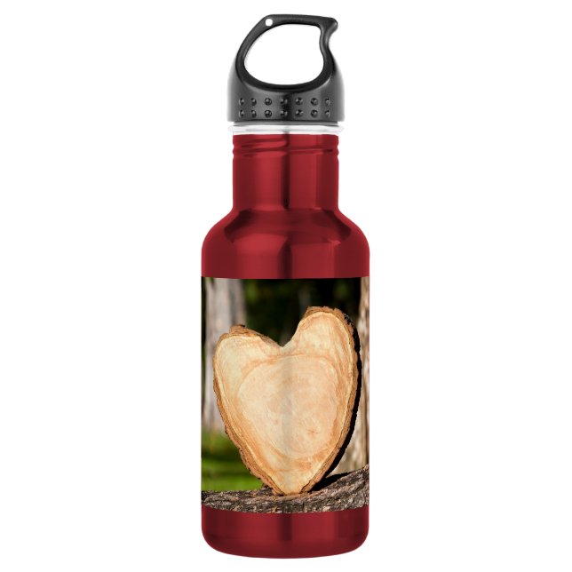 Bouteille D'eau coeur en bois (Devant)