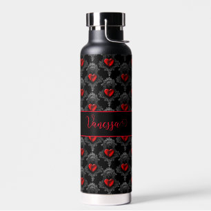 Bouteille D'eau Coeur gothique rouge personnalisé