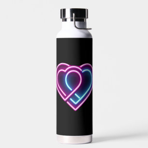 Bouteille D'eau Coeur rose néon/bleu Tasse de la Saint-Valentin