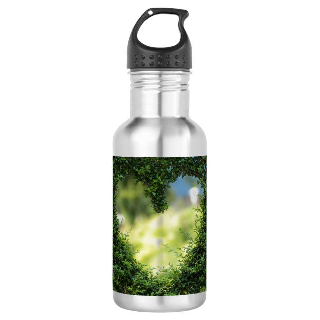 Bouteille D'eau Coeur Topiaire Vert (Devant)