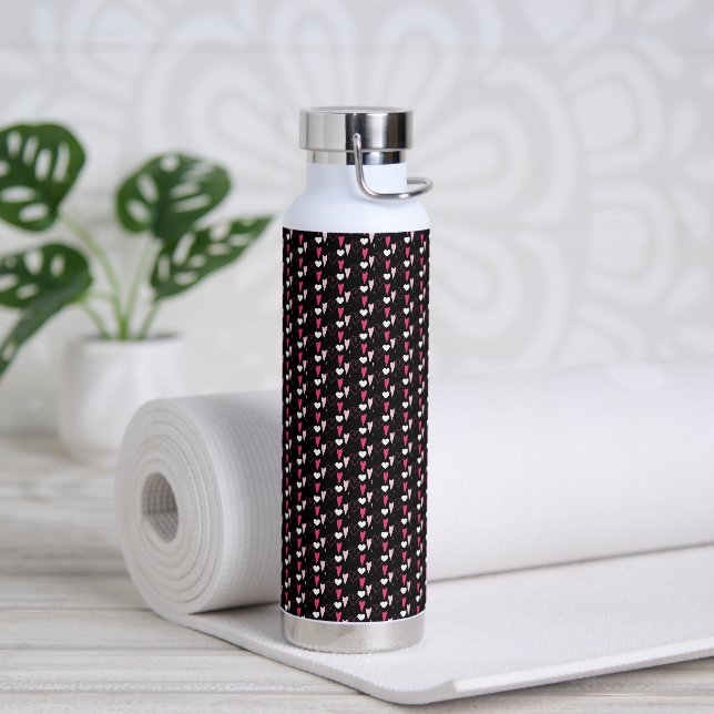Bouteille D'eau Cœurs modernes motif mixte Saint Valentin (Yoga)