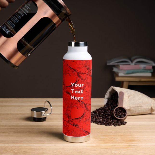 Bouteille D'eau Cœurs sensibles (Café (pivoté))
