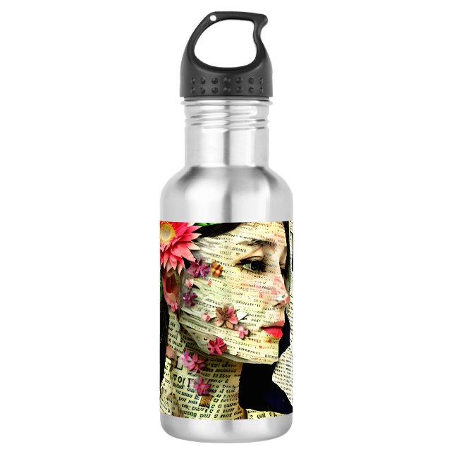 Bouteille D'eau Collage d'art Pretty Woman   (Devant)