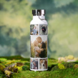 Bouteille D'eau Collage de photos familiales 11 photos personnalis<br><div class="desc">Cette bouteille d'eau de collage photo simple et moderne est facile à personnaliser avec 11 photos de famille. Le design est affiché sur une bouteille d'eau blanche, mais vous pouvez choisir votre propre couleur. Utilisez le modèle facile pour ajouter 5 images de style Instagram carré, 4 horizontales et 2 verticales....</div>