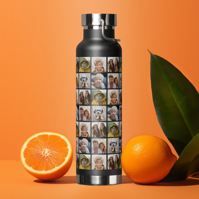 Bouteille D'eau Collage photo - 6 Photos sur toute la grille Motif (Personalized water bottle with a photo pattern)