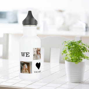 Bouteille D'eau Collage tendance Photo & We Love You Daddy Cadeau