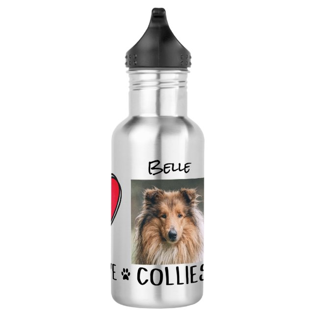 Bouteille d'eau Collie Amoureux des chiens (Droite)