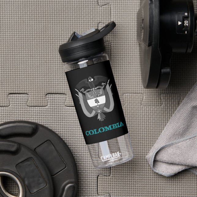 Bouteille D'eau Colombien Fitness & Armoiries de Colombie / drapea (Droite)