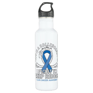 Bouteille D'eau Colon cancer conscience ruban bleu foncé