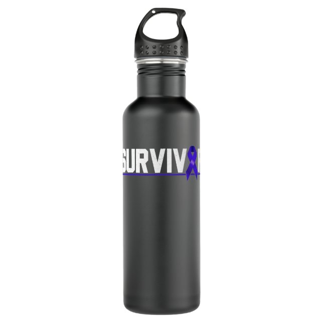 Bouteille D'eau Colon Cancer Survivant Sensibilisation Colonoscopi (Devant)