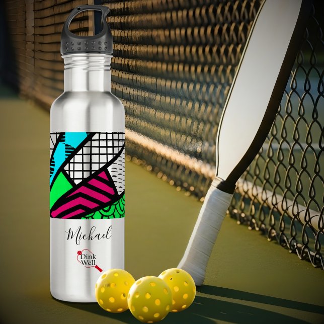 Bouteille D'eau Color Splash Fanburst Personalized | Dink Well (Créateur téléchargé)