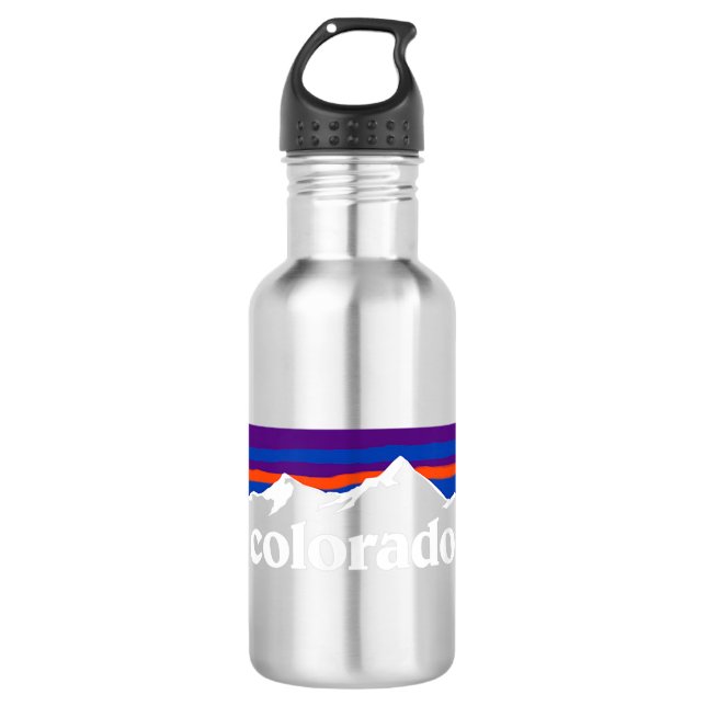Bouteille D'eau Colorado Mountains Outdoor Drapeau Design (Devant)