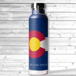 Bouteille D'eau Colorado State Flag Personnalisez le nom Hot or Co