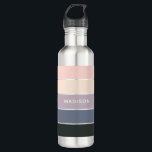 Bouteille D'eau Colorblock Morning Meadow Nom personnalisé<br><div class="desc">Morning Meadow Colorblock Nom personnalisé Bouteille d'eau en acier inoxydable présente un design moderne simple et coloré d'un motif en bloc de couleur dans les tons rose,  violet et gris avec votre nom personnalisé. Conçu par ©Evco Studio www.zazzle.com/store/evcostudio</div>