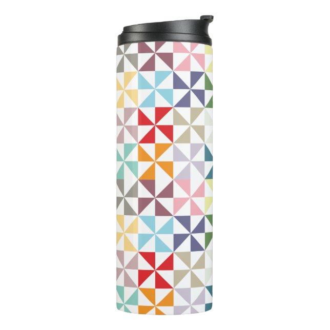 Bouteille d'eau colorée géométrique Pinwheel (Tourné sur la gauche)