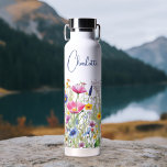 Bouteille D'eau Colorful Wildflower Floral Personalized Name<br><div class="desc">Colorful Wildflower Floral Personalized Name Thor Copper Insulated Bottles features your custom personalized name in modern calligraphy script typography. Perfect for school,  work,  sports and home. Give a personalized gift for Christmas,  birthday,  holidays,  Mothers' Day to mom,  sister,  best friends,  teachers and more. Designed by Evco Studio www.zazzle.com/store/evcostudio</div>