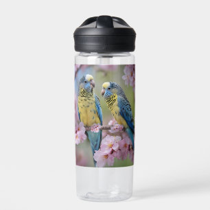 Bouteille D'eau "Compagnons Vibrants : Budgies bleues et jaunes"