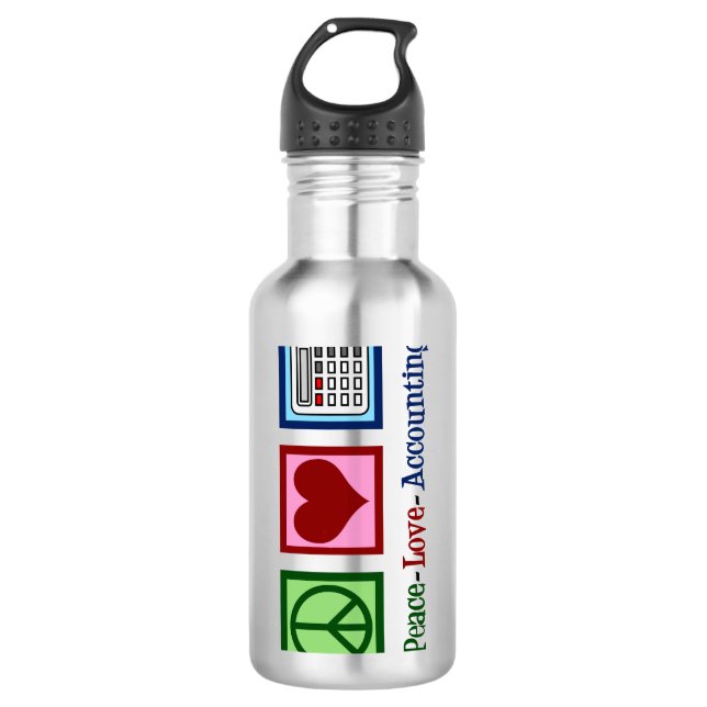 Bouteille D'eau Comptabilité d'amour de paix (Devant)