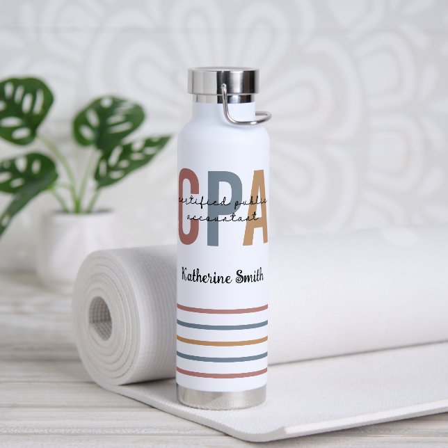Bouteille D'eau Comptable Public Certifié CPA Retro (Yoga)